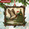 Joycorners Personalized Flying Duck Christmas Ornament, Custom Name Hunting Gift for Outdoor Lovers MT1111