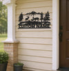 Maxcorners Personalized Deer Family Metal Sign WITH LED/WITHOUT LED - Rustic Cabin Name Sign, Mountain Wildlife Wall Art for Lodge & Outdoor Decor MT0110