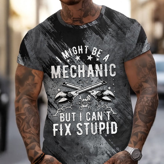 Joycorners Vintage Mechanic Unisex T Shirt I Might Be A Mechanic Wrench Black Shirt All Over Print PT2609