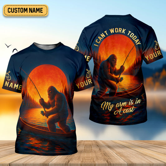 Joycorners I Can't Work Today My Arm Is In A Cast Fishing UPF Shirts, Funny Fishing Shirt, Fishing Gifts For Men