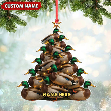 Joycorners Personalized Acrylic Mallard Duck Christmas Tree Ornament - Custom Hunting Holiday Decoration MT1111