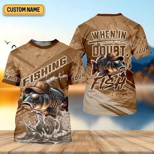 Joycorners When In Doubt Fish Funny Fishing Shirt, SPF Shirt For Men, Gift For Fisherman, Largemouth Bass Fishing
