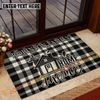 Joycorners Personalized Cow Farmhouse Plaid Doormat (11 Cattle Breeds)