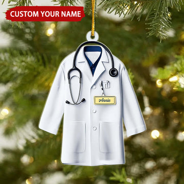 Joycorners Doctor Blouse Personalized Christmas Ornament, Healthcare Workers Gift
 2D Flat LM1711