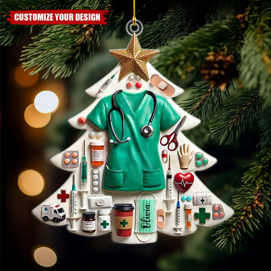 Joycorners Shineful Nurselife - Personalized Acrylic Christmas Ornament
 2D Flat LM1711