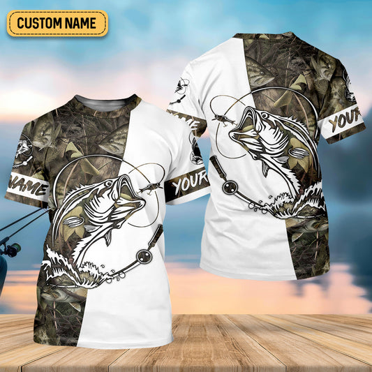 Joycorners Camo White Fishing UPF Shirts, Camouflage Fishing Shirts, Fishing Gifts For Men, Men's Fishing Shirt