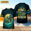 Joycorners The Struggle Is Real But So Is The Reward Horror Fishing SPF Shirt For Men, Men's Fishing Shirts Long Sleeve