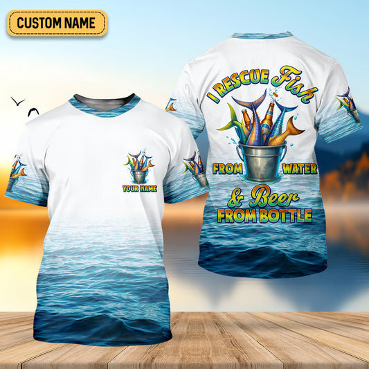 Joycorners I Rescue Fish From Water And Beer From Bottle Fishing UPF Shirts, Fishing Gifts For Men, Men's Fishing Shirt