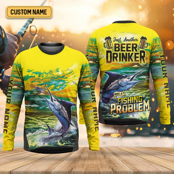 Joycorners Just Another Beer Drinker With A Fishing Problem Men's Fishing Shirt, UPF Fishing Shirt, Fishing Gifts For Men