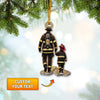 Joyccorners Custom Name Fire Fighter Ornament, Fire Fighter Gift 2D Flat LM2111