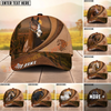 Joycorners Desert Sunset Horse Leather Style Personalized Name Cap (9 Breeds)
