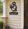 Maxcorners Personalized Funny Duck Metal Sign WITH LED/WITHOUT LED – Humorous Hunting Lodge Wall Decor, Gift for Hunters MT0110