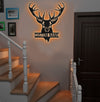 Maxcorners Personalized Deer Head Metal Sign WITH LED/WITHOUT LED – Rustic Hunting Cabin Wall Decor, Gift for Hunters MT0110
