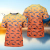 Joycorners Swordfish Pattern Orange Fishing Shirt, Cute Fishing Outfits, SPF Shirt For Men, Men's Fishing Shirt