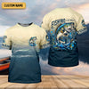 Joycorners Fishing Is My Therapy Navy And Beige Fishing UPF Shirts, Gift For Fisherman, Fishing Shirts For Men