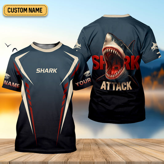 Joycorners Shark Attack Fishing UPF Shirts, Fishing Tournament Shirt, Custom Fishing Shirt, Presents For Fishermen