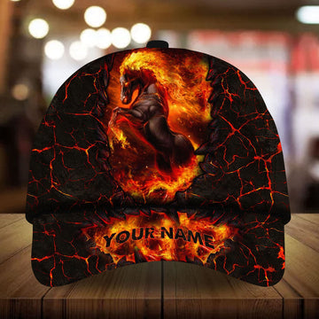 Personalized multicolor unique fire horse pattern cap