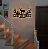 Maxcorners Personalized Deer Antler Metal Sign WITH LED/WITHOUT LED Light Custom Name Forest Wall Art Hunter Gift Rustic Cabin Decor MT0110
