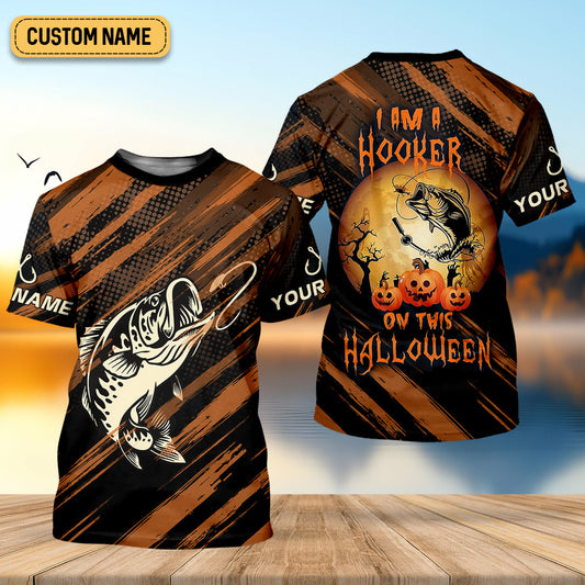 Joycorners I'm A Hooker On This Halloween Fishing UPF Shirts, Funny Fishing Shirt, Fishing Shirts For Men