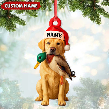 Joycorners Personalized Labrador Retriever Duck Hunting Ornament, Custom Christmas Gift for Hunters MT1111