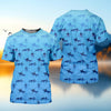 Joycorners Swordfish Pattern Blue Fishing Shirt, Cute Fishing Outfits, SPF Shirt For Men, Men's Fishing Shirt