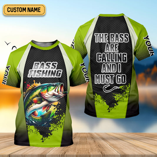 Joycorners The Bass Are Calling And I Must Go Bass Fishing SPF Shirt For Men, Funny Fishing Shirt, Men's Fishing Shirt