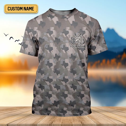 Joycorners Texas Camo Fishing UPF Shirts, Performance Fishing Shirts, Fishing Gifts For Men, Men's Fishing Shirt