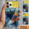 Joycorners Fishing Phone Case Beer Splash Fishing Graphic Personalized Name 3D Phone Case (10 Fish Species)