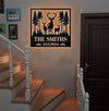 Maxcorners Personalized Deer Family Metal Sign WITH LED/WITHOUT LED, Rustic Cabin Wall Decor, Wildlife Hunting Lodge Name Sign MT0110