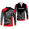 Joycorners Black Red Bass Fishing Tournament Fishing Shirts, SPF Shirt For Men, Gift For Fisherman