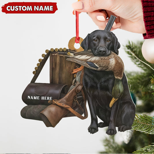 Joycorners Personalized Duck Hunting Dog Ornament – Personalized Acrylic Christmas Decor for Hunters MT1111