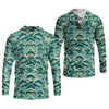 Joycorners Green Camo Performance Fishing Shirts, SPF Shirt For Men, Hooded Fishing Shirt, Fishing Shirts For Men