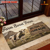 Joycorner Farm Sweet Farm Cow Doormat, Rustic Barn Landscape, Custom Farm Name Welcome Mat (9 Breeds)