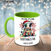 Joycorners Holstein Cow Christmas Everything Is Fine Custom Name Mug
