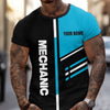 Joycorners Personalized Mechanic Shirt, Drug Free Job Quote, Custom Name Shirt, Cool Skull Design, Funny Work Apparel, Gift for Mechanics PT2609