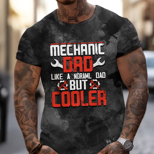 Joycorners Funny Mechanic Dad T Shirt Like A Normal Dad But Cooler Auto Repair Garage Workwear Tee Fathers Day Birthday Gift For Men Husband Father PT2609