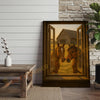 Joycorners Two Horses at Rustic Barn Window Country Farmhouse Wrapped Canvas Wall Art