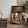 Joycorner Holstein Cow Trio Western Saloon Beer Cheers Rustic Bar Sign Customized Farm Name Canvas