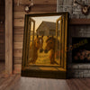 Joycorners Two Horses at Rustic Barn Window Country Farmhouse Wrapped Canvas Wall Art