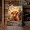 Joycorner Highland Cow Christmas Tree Lights 3D Wrapped Canvas