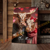 Joycorners Cattle Cow Funny Romantic Texas Longhorn Couple Personalized Name Canvas