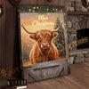 Joycorner Highland Cow Christmas Tree Lights 3D Wrapped Canvas