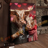 Joycorners Cattle Cow Funny Romantic Texas Longhorn Couple Personalized Name Canvas