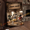 Joycorner Holstein Cow Trio Western Saloon Beer Cheers Rustic Bar Sign Customized Farm Name Canvas