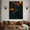 Joycorner Black Angus Smoking Cow Flipping Finger Attitude Wall Art Custom Name Rustic Canvas