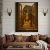 Joycorners Two Horses at Rustic Barn Window Country Farmhouse Wrapped Canvas Wall Art