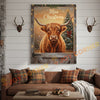Joycorner Highland Cow Christmas Tree Lights 3D Wrapped Canvas