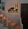Maxcorners Personalized Bear Metal Sign WITH LED/WITHOUT LED Light Custom Name Mountain Scene Wall Art Cabin Lodge Rustic Decor Gift MT0110