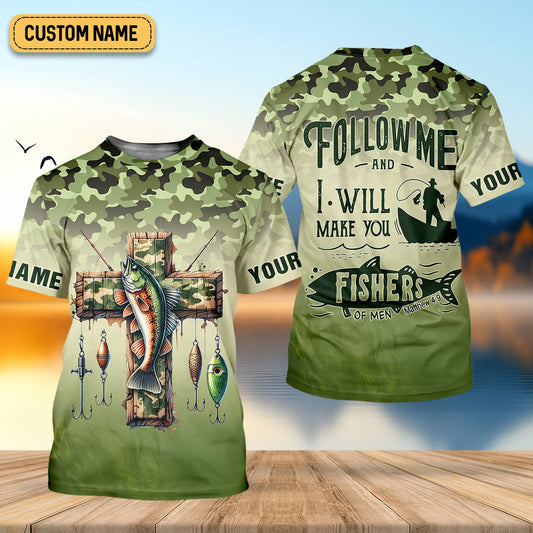 Joycorners I Will Make You Fishers Of Men Camouflage Fishing Shirts, Fishing UPF Shirts, Christian Fishing Shirts For Men