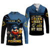 Joycorners I Just Wanna Drink Beer And Jerk My Rod SPF Shirts, Fishing Shirts For Men, Funny Fisherman Gift